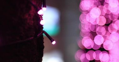 Shibuya 'da bir gece aydınlandı, el kamerasıyla çekilmiş.