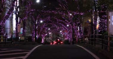 Shibuya 'da aydınlık bir cadde.