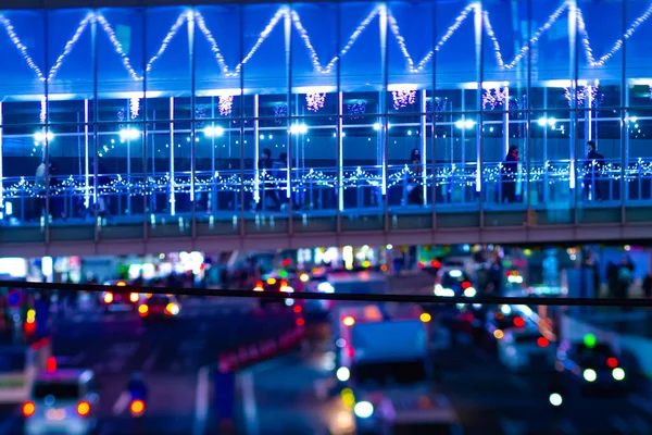 Una calle de neón miniatura nocturna en Shibuya tiltshift —  Fotos de Stock