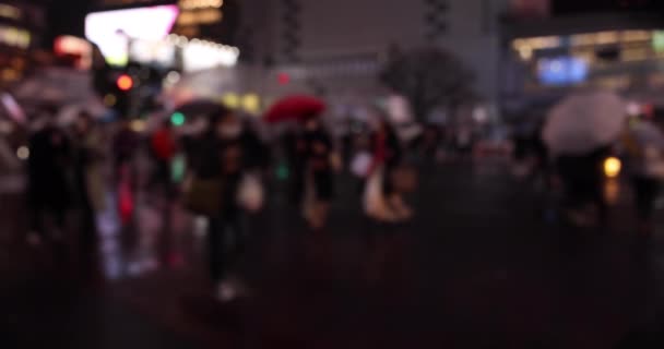 Ein Hochgeschwindigkeits-Schießen von Pfütze auf der Straße regnet Tag in der Nacht — Stockvideo