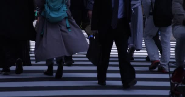 Una alta velocidad de partes del cuerpo de personas que caminan en la ciudad urbana de Shinjuku — Vídeo de stock