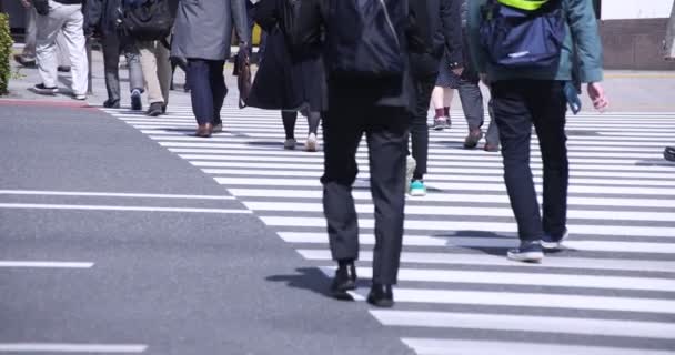 Una alta velocidad de partes del cuerpo de personas que caminan en la ciudad urbana de Shinjuku — Vídeo de stock