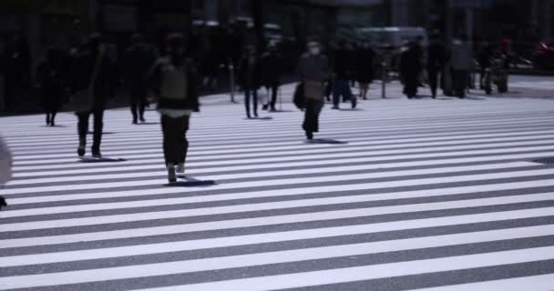 A Shinjuku-i városi sétáló emberek testrészeinek nagy sebessége — Stock videók