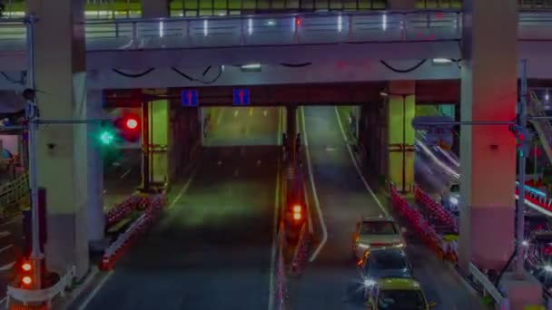渋谷ズームの渋滞の夜のタイムラプス — ストック動画