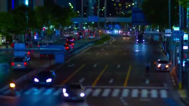 Un timelapse notturno della strada urbana in miniatura di Aoyama tiltshift tilting — Video Stock