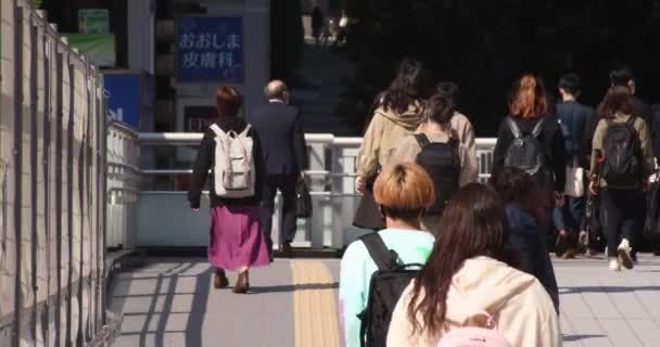 시부야의 도시에서 사람들을 걷는 모습 — 비디오