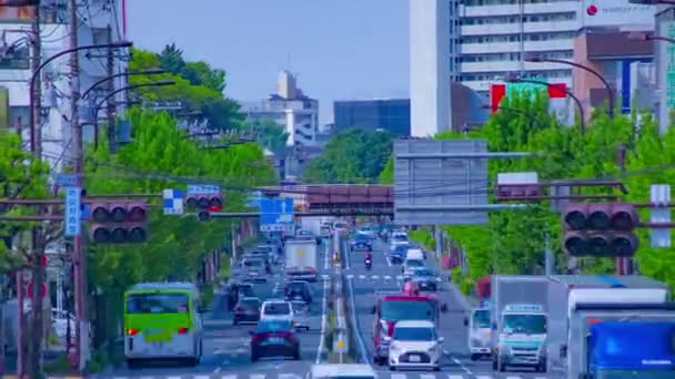 Un timelapse de l'embouteillage à l'avenue du centre-ville zoom de jour — Video