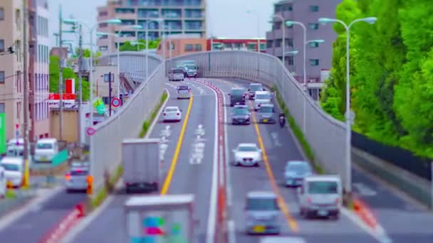 En timelapse av miniatyr trafikstockning på avenyn tiltshift zoom — Stockvideo