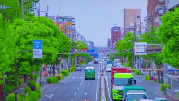 En timelapse av trafikstockning på centrala avenyn dagtid panorering — Stockvideo