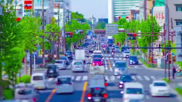 Une chronométrage des embouteillages miniatures sur l'avenue tiltshift — Video