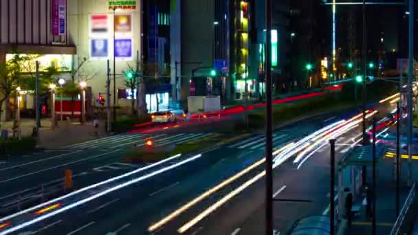 Ночной хронометраж неоновой улицы в Таджико — стоковое видео