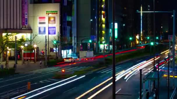 Нічний темпес неонової вулиці в схилі Кіншічо. — стокове відео