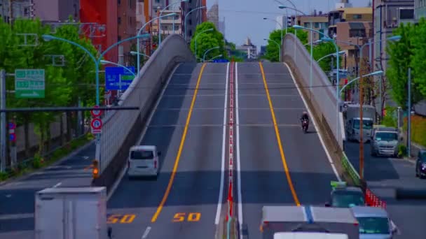 Un timelapse de atasco de tráfico en el centro de la avenida diurna tiro largo — Vídeos de Stock