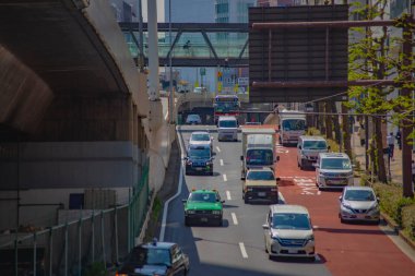 Shibuya kentindeki trafik sıkışıklığı.
