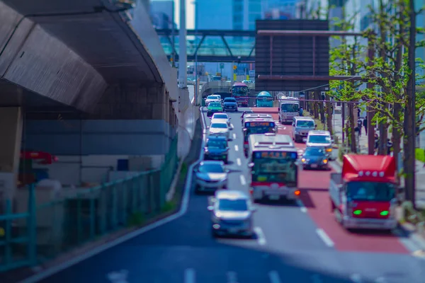 Un timelapse del traffico in miniatura nella città urbana di Shibuya tiltshift — Foto Stock