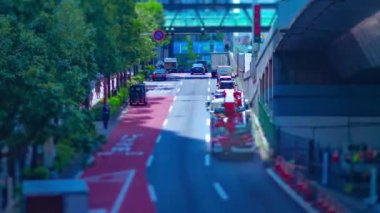 Shibuya kentindeki minyatür trafik sıkışıklığının bir zaman kayması.
