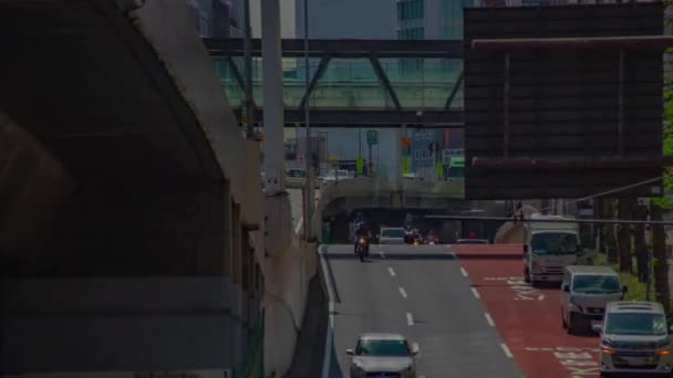 Een tijdspanne van de verkeersopstopping in de stedelijke stad in Shibuya lange gok panning — Stockvideo