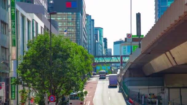Een tijdspanne van de verkeersopstopping in de stedelijke stad in Shibuya panning — Stockvideo
