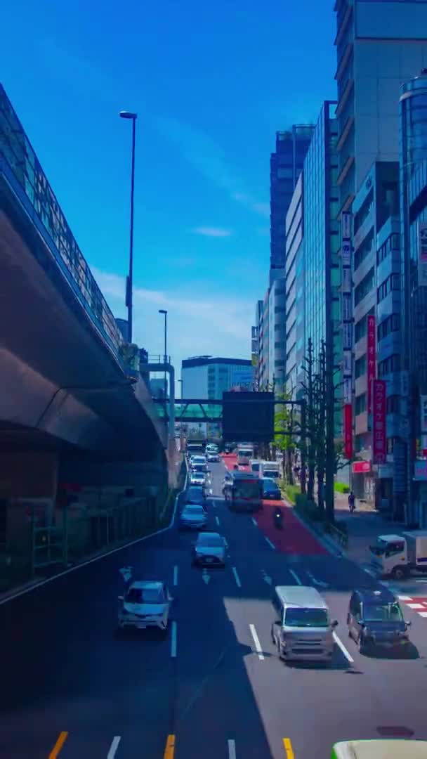 Un timelapse dell'ingorgo stradale nella città urbana di Shibuya zoom verticale — Video Stock