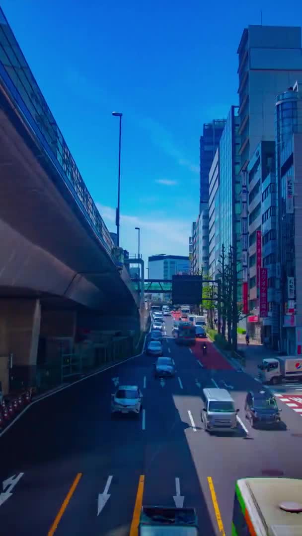 Un timelapse del ingorgo stradale nella città urbana di Shibuya panning colpo verticale — Video Stock