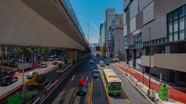 Een tijdspanne van de verkeersopstopping in de stedelijke stad in Shibuya brede shot zoom — Stockvideo