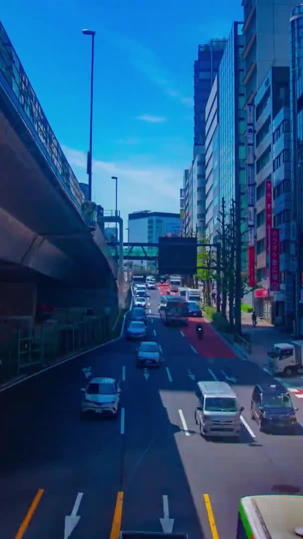Un timelapse dell'ingorgo stradale nella città urbana di Shibuya inclinazione verticale — Video Stock