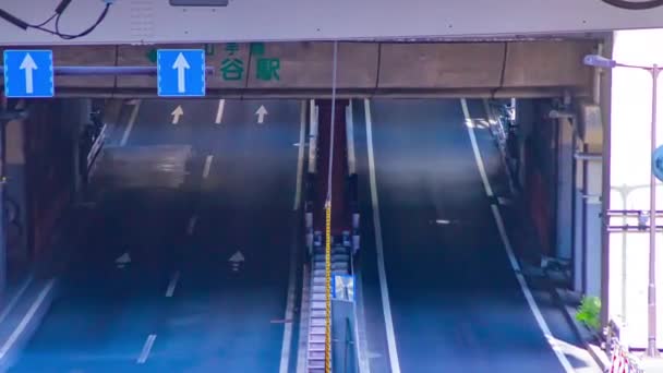 Az időeltolódás a forgalmat a városi város Shibuya távoli zoom — Stock videók