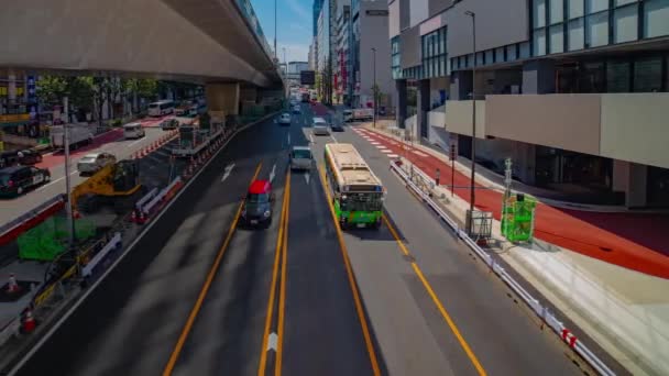 Un timelapse del ingorgo del traffico nella città urbana di Shibuya panning ampio colpo — Video Stock