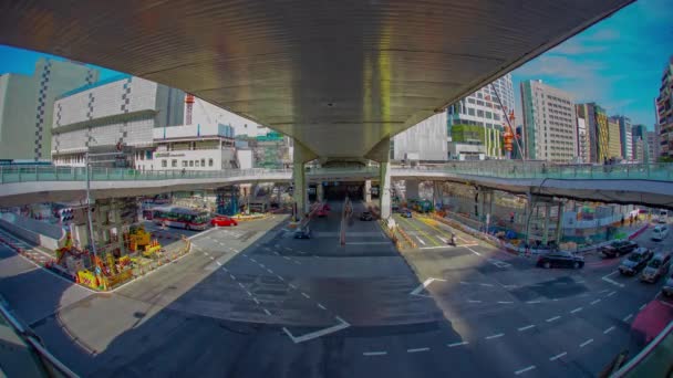 Shibuya 'nın şehir merkezindeki trafik sıkışıklığının zamanlaması. — Stok video