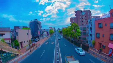 Bulvar 'daki trafik sıkışıklığının zamanlaması şehir merkezindeki balık gözlü zoom' da.