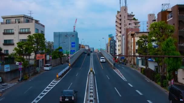 Časová prodleva dopravní zácpy na avenue den v centru širokého záběru zoom — Stock video