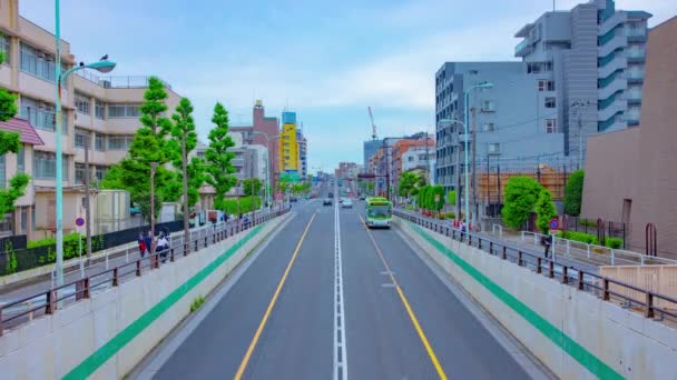 Un timelapse d'embouteillage à l'avenue diurne dans le grand plan du centre-ville — Video