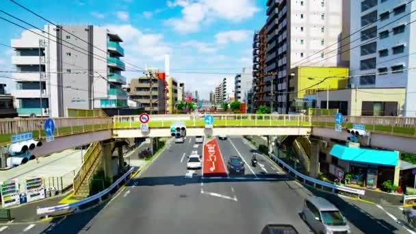 Ένα timelapse της κυκλοφορίας μαρμελάδα στο κέντρο της οδού στο Τόκιο ημέρα ευρύ πλάνο zoom — Αρχείο Βίντεο