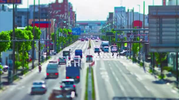 Un timelapse d'embouteillage miniature dans la rue du centre-ville de Tokyo basculement basculement — Video