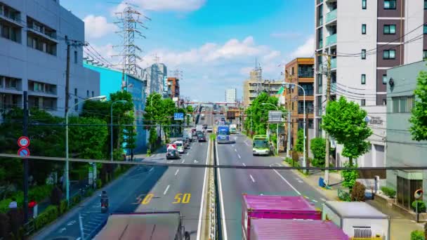 A timelapse of traffic jam at the downtown street in Tokyo daytime wide shot — Stock Video