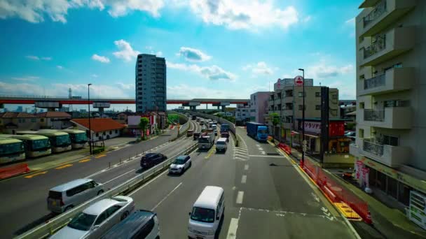 Ένα timelapse της κυκλοφοριακής συμφόρησης στο κέντρο της οδού στο Τόκιο ημέρα ευρύ πλάνο — Αρχείο Βίντεο