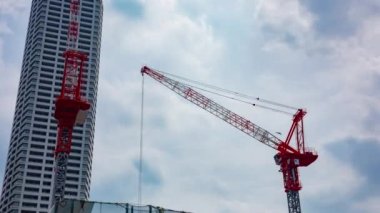 Shinjuku 'da yapım aşamasındaki vinç zaman çizelgesi yakınlaştırması.
