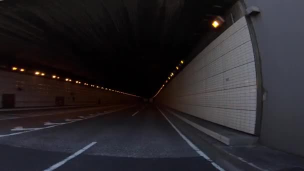 Tokyo 'daki tünelden geçen şehir manzarası şehir merkezine gidiyor. — Stok video