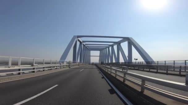 Автомобиль въехал в толпу на мосту в Токио — стоковое видео