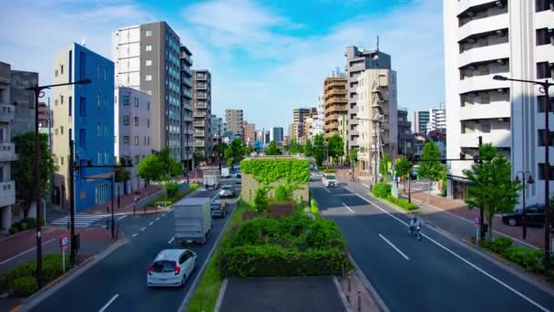 A timelapse of traffic jam at the avenue in the downtown in Tokyo wide shot tilt — Video