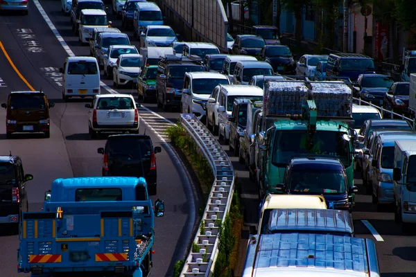 Een timelapse van de auto straat op Kanpachi avenue in Tokio overdag — Stockfoto