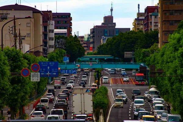 Een timelapse van de auto straat op Kanpachi avenue in Tokio overdag — Stockfoto