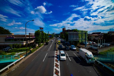 Tokyo 'da Kanpachi Bulvarı' ndaki otomobil sokağının zaman çizelgesi.