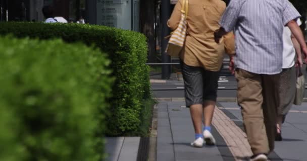 Повільний рух частин тіла людей у місті Токіо, які ходять пішки. — стокове відео