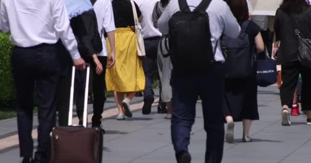 Een langzame beweging van lichaamsdelen van wandelende mensen in de stad Tokio — Stockvideo