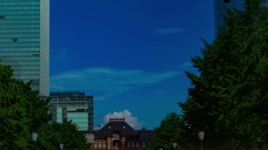 İş bölgesinde Tokyo İstasyonu 'nun önünde zaman aşımı yaşandı.
