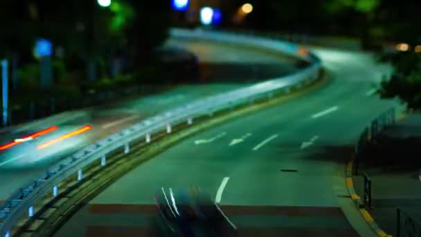 A night timelapse of miniature traffic jam at the city street in Aoyama tiltshift tilting — Stockvideo