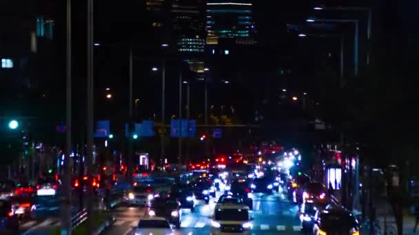 青山市街道上的交通堵塞经过了一夜 — 图库视频影像