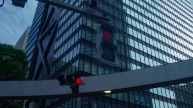 Shinjuku 'daki binanın yakınındaki trafik ışıklarının zamanlaması.