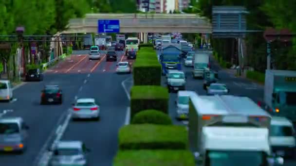 Uma cronologia da rua em miniatura no centro da cidade na avenida durante o dia tiltshift inclinação — Vídeo de Stock